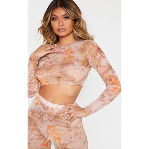 *NWT* Sheer Oriental Crop Top PLT